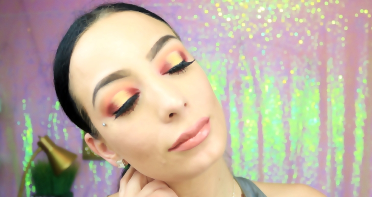 gold & red halo eye