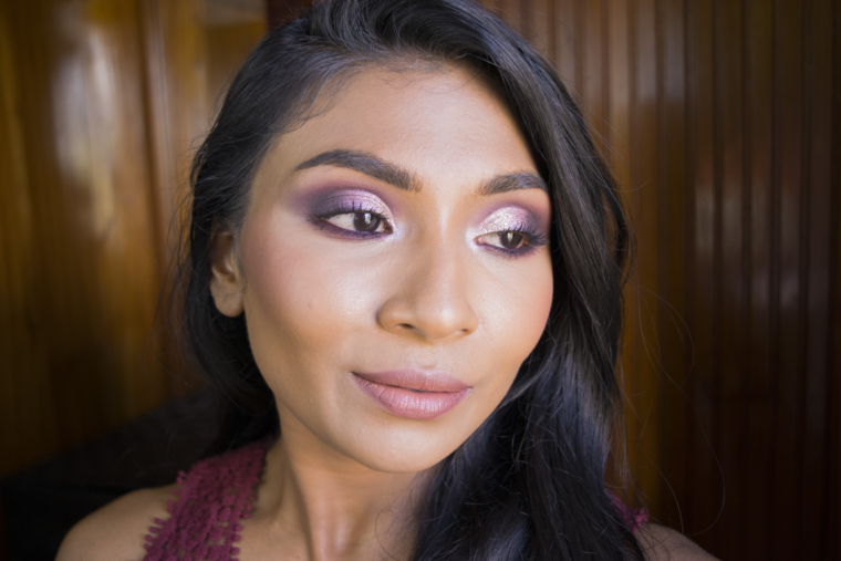 Soft smoky taupe purple