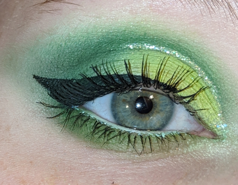 Glittery green eyes