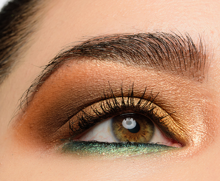 A Warm, Gold & Bronze Eye with a Pop of Lime featuring Natasha Denona Biba + Gold