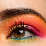 A Bright, Neon Sunset Eye Look Featuring Huda Beauty Neon Orange