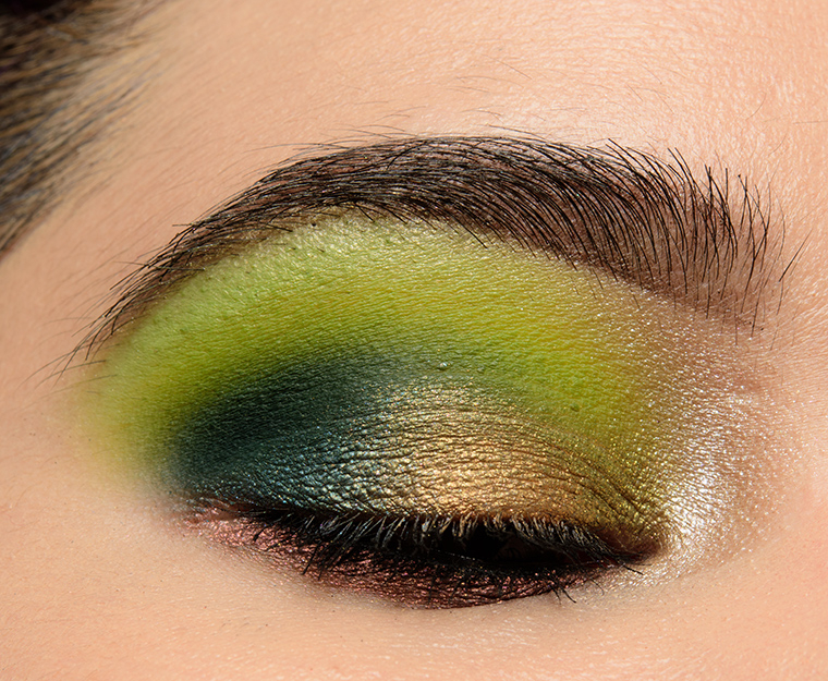 Chartreuse & Teal Eye Look Featuring Mac Eyeshadows Temptalia